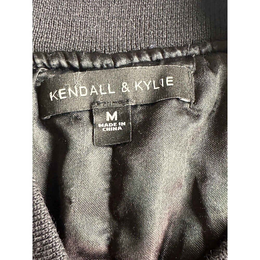 Kendall & Kylie Black Bomber Jacket with Zip Pockets Size M - Picture 6 of 16